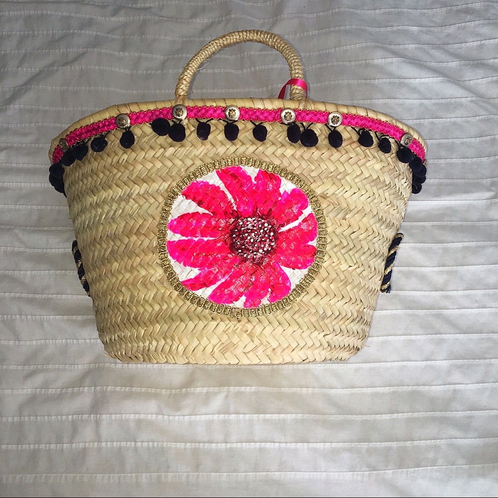 Hand painted RDP by Rebecca De Pedro Straw bag - Picture 3 of 8